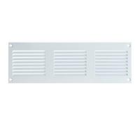 Steinberg14 Cubierta de ventilación de Metal Blanca de 300 x 100 mm con Malla para Insectos, Rejilla de ventilación de 12 x 4 Pulgadas, Registro de ventilación para Paredes y techos, Cubierta de