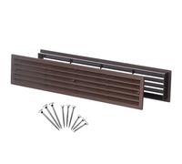 Steinberg14 Marrón 450x92mm Rejilla de Ventilación Telescópica Rectangular de Plástico - Ventilación de Puerta con Tornillos