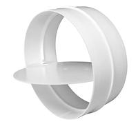 Steinberg14 Rácor de tubo de 150mm - PVC blanco con válvula antirretorno - Conector de plástico para tubo de ventilación redondo - Conector de ventilación recto para conducto de ventilación