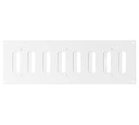 Steinberg14 Rejilla de ventilación de metal blanca con láminas bloqueables, 300 x 100 mm, rectangular