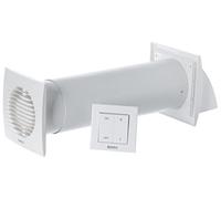 Steinberg14 Unidad de VMC Descentralizada 100 mm - Blanco Recuperador de Calor con interruptor - VMC Recuperación de Calor de Doble Flujo - Sistemas de Ventilación de Pared