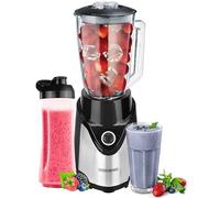 Steinborg Batidora de pie con vaso To-Go, batidora para hacer smoothie, jarra de cristal de 600 ml + vaso de 570 ml, sin bisfenol A, 500 W, batidora de pie profesional, picadora, cuchillo de acero