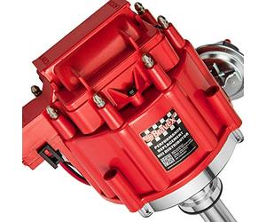 STEINBRÜCKE Distribuidor HEI de tapa roja de alto rendimiento para Chevy GM SBC 283 305 307 327 350 400 BBC 454 396 427 bobina de bloque pequeño/grande 65k 7500RPM
