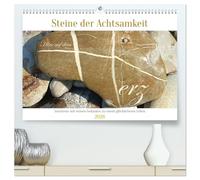 Steine der Achtsamkeit - Isarsteine mit weisen Gedanken zu einem glücklicheren Leben (hochwertiger Premium Wandkalender 2026 DIN A2 quer), Kunstdruck ... zu einem gesunden Leben in Achtsamkeit