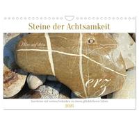 Steine der Achtsamkeit - Isarsteine mit weisen Gedanken zu einem glücklicheren Leben (Wandkalender 2026 DIN A4 quer), CALVENDO Monatskalender: Anregungen zu einem gesunden Leben in Achtsamkeit