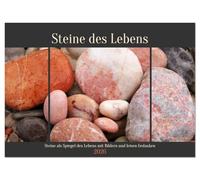 Steine des Lebens. Steine als Spiegel des Lebens mit Bildern und leisen Gedanken (Wandkalender 2026 DIN A3 quer), CALVENDO Monatskalender: Poesie und Stein. Ein achtsamer Kalender