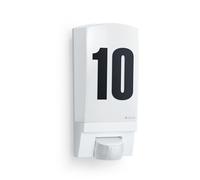 Steinel Aplique L 1 S Blanco, Incluye Número de Casa, E 27, Máximo 60 W, Aplique Exterior, Detector de Movimiento de 180°, Alcance de 10 m