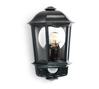 Steinel Aplique para Exterior L 190 S Negro, Negro | Detector de Movimiento de 180°, Alcance de 12 m, Suave, Básica, Permanente