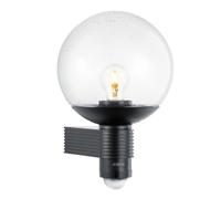 Steinel Aplique para Exterior L 400 S Negro, Detector de Movimiento 240°, Alcance Máximo 12 m, Cuerpo Clásico de Vidrio Soplado