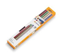 Steinel Barritas de adhesivo brillantes, con un diámetro de Ø 11 mm, un peso de 200 g y una longitud de 200 mm, 10 unidades, pegamento termofusible en 5 vivos colores diferentes