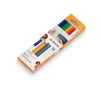 Steinel Barritas de pegamento termofusible 85°C Color, Barritas de pegamento termofusible multicolor de 7 mm, cartuchos de 16 unidades, para pistola de pegamento GlueMatic 1007-LT