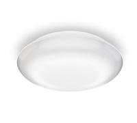 Steinel DL Vario Quattro S Lámpara LED de techo, en color plateado, con sensor de 360° ajustable en 4 direcciones, resistente a los golpes y con luz nocturna