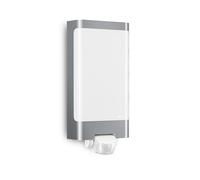 Steinel Lámpara LED para Exterior L 240 S Acero Inoxidable, 9,3 W Lámpara de Pared LED, Blanco Cálido, Detector de Movimiento de 180°, Alcance de 10 m, 8,1 x 16,5 x 30,5 cm