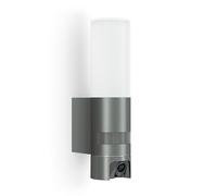 Steinel Lámpara LED para Exteriores L 625 CAM SC con cámara de vigilancia 2K, intercomunicador, Detector de Movimiento, Wi-Fi 6 de Doble Banda, Cristal opalino, Aluminio, Antracita