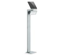 Steinel Lámpara Solar LED XSolar Gl-S Plateada | Ajustable en Altura, 150 lm, Detector de Movimiento de 140°, Alcance de 5 m, Luz Básica