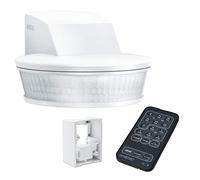 Steinel sensIQ S 034955 Sensor de movimiento con protección contra intrusos, en color blanco,con consumo de 2000 W,detección de 300°,alcance de 20 metros,soporte de pared esquinero y mando a distancia