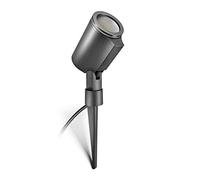 Steinel Spot Garden N Foco LED de suelo, fabricado en aluminio, en color antracita, con consumo de 7,86 W, estaca, intensidad de 512 lúmenes y sensor crepuscular automático