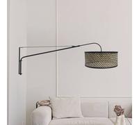 Steinhauer Aplique de pared Elegant Classy, negro/trenzado negro y madera
