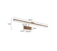Steinhauer Aplique de pared LED Litho, color bronce, metal, CCT, ancho 60 cm