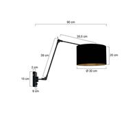 Steinhauer Aplique de pared Prestige Chic negro/negro-dorado Salida 90 cm