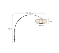 Steinhauer Aplique de pared Sparkled Light 4408ZW negro/bambú natural, E27
