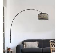 Steinhauer Aplique de pared Sparkled Light, negro/trenzado negro y madera