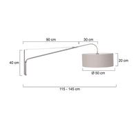 Steinhauer Aplique de pared textil Elegant Classy plateada/barro