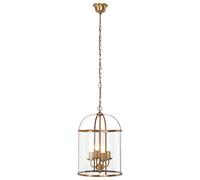 Steinhauer Clásico/Antiguo Lámpara colgante PIMPERNEL 4 bronce y cristal Vidrio/Metálica Cilíndra Adecuado para LED Max. 4 x Watt