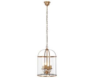 Steinhauer Clásico/Antiguo Lámpara colgante PIMPERNEL 4 bronce y cristal Vidrio/Metálica Cilíndra Adecuado para LED Max. 4 x Watt