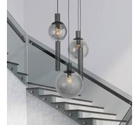 Steinhauer Lámpara colgante Bollique, redonda de 5 luces, negra, GU10 + E27