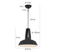 Steinhauer Lámpara colgante Eden, negro, metal, portalámpara E27