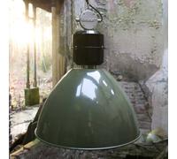 Steinhauer Lámpara colgante Frisk, verde oliva, Ø 50 cm, metal, E27
