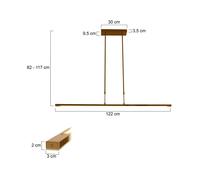 Steinhauer Lámpara colgante LED Zelena, bronce, longitud 122cm, metal, CCT
