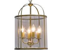 Steinhauer Lámpara colgante Pimpernel, Ø 32 cm, bronce, cristal transparente