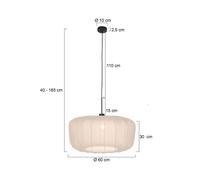 Steinhauer Lámpara colgante Sparkled Light, nailon color crema, Ø 60 cm, E27