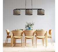 Steinhauer Lámpara colgante Stang, mimbre Natur/negro, 3 luces