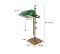 Steinhauer Lámpara de mesa Ancilla, ajustable bronce/verde