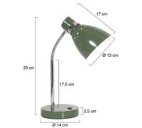 Steinhauer Lámpara de mesa Spring, brazo ajustable, verde