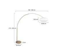Steinhauer Lámpara de pie con arco Sparkled Light bronce/blanco, 240 cm, seda