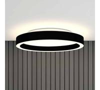 Steinhauer lámpara LED de techo Ringlux, negra, Ø 30 cm, metal, 2700 K