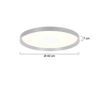 Steinhauer Plafón LED Flady, acero, Ø 40 cm, directo/indirecto