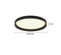 Steinhauer Plafón LED Flady, negro, Ø 40 cm, directo/indirecto