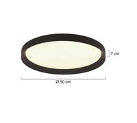 Steinhauer Plafón LED Flady, negro, Ø 50 cm, directo/indirecto