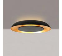 Steinhauer Plafón LED Golden Veil, negro/dorado, atenuable, metal