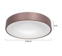 Steinhauer Plafón LED Ringlede, 2.700 K Ø 48 cm Bronz