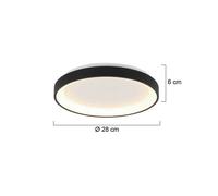 Steinhauer Plafón LED Ringlede, negro, altura 6 cm, Ø 28 cm
