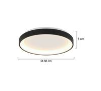 Steinhauer Plafón LED Ringlede, negro, altura 6 cm, Ø 38 cm