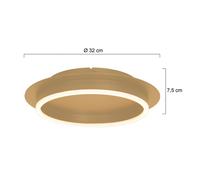 Steinhauer Plafón LED Ringlux, dorado, Ø 32 cm, metal