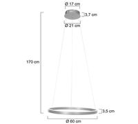 Steinhauer Ringlux lámpara colgante LED, Ø 60 cm, 2 luces, acero