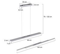 Steinhauer Zelena Motion Lámpara colgante LED, color acero, CCT, metal